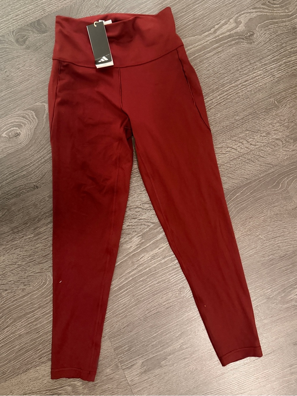 adidas High-Waist Maroon Leggings BRAND NEW